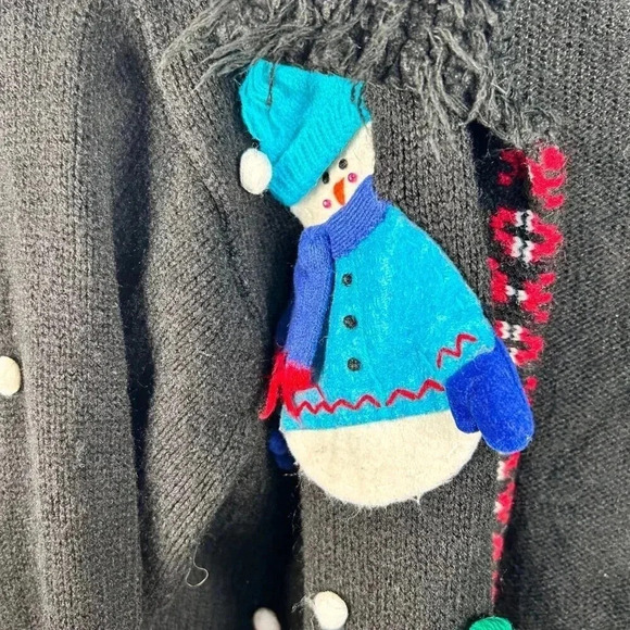 Karen Scott Size Small Christmas Sweater Snowman 3D Holiday - Picture 10 of 14